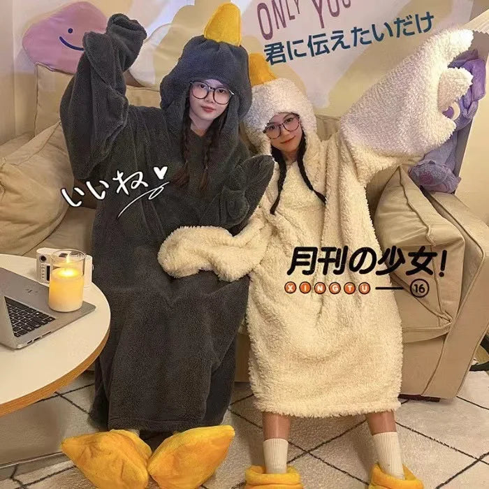 Goose Hoodie Robe – Soft & Funny Cozy Wearable Blanket
