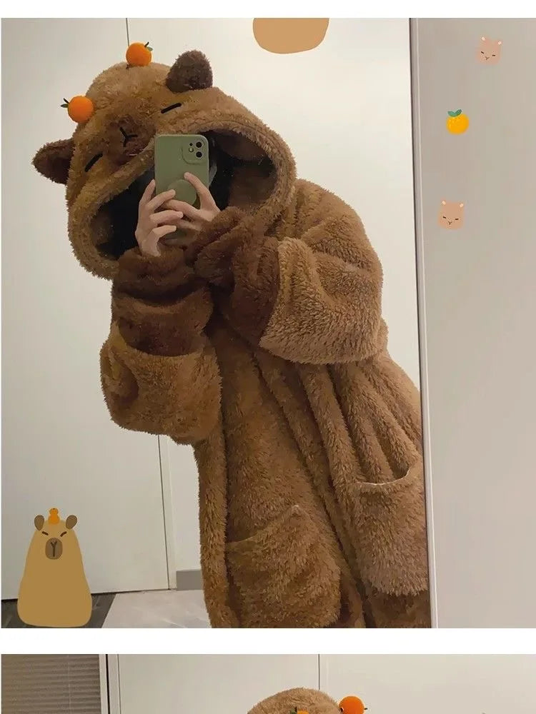 Capybara Kigurumi Onesie – Soft & Cozy Cosplay Pajamas