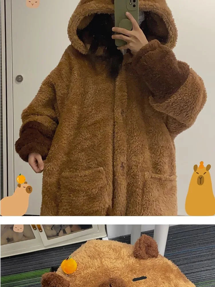 Capybara Kigurumi Onesie – Soft & Cozy Cosplay Pajamas