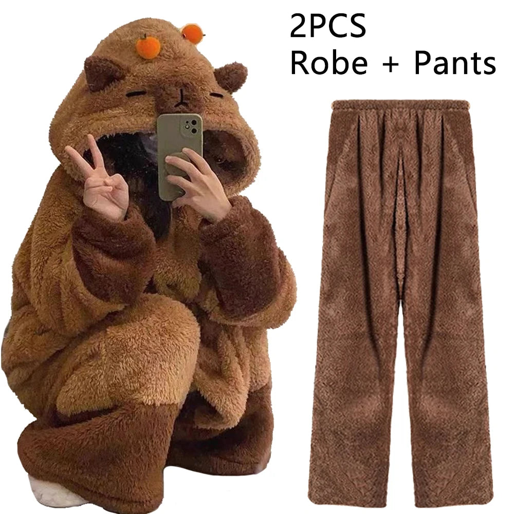 Capybara Kigurumi Onesie – Soft & Cozy Cosplay Pajamas