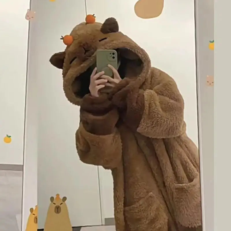 Capybara Kigurumi Onesie – Soft & Cozy Cosplay Pajamas