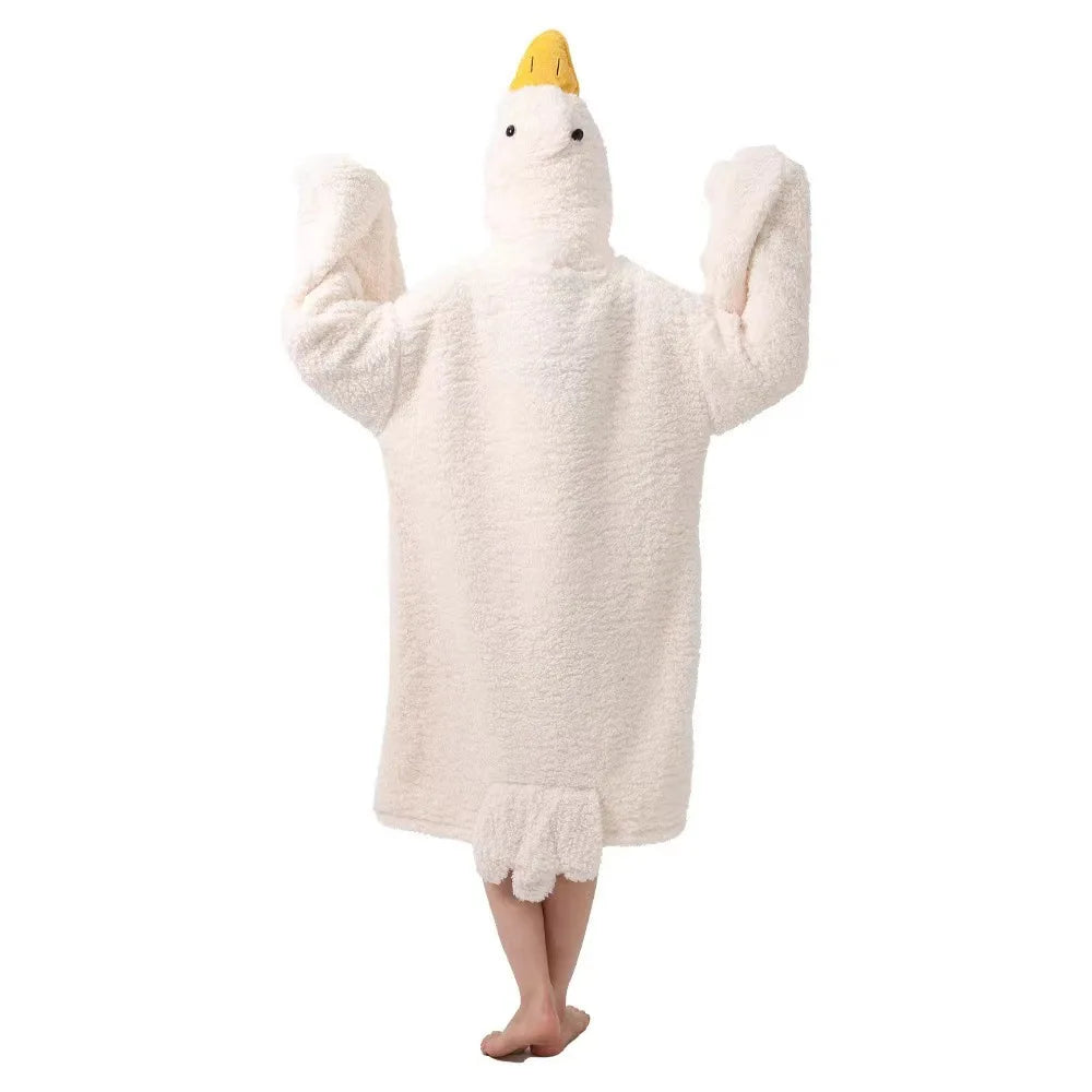 Goose Hoodie Robe – Soft & Funny Cozy Wearable Blanket