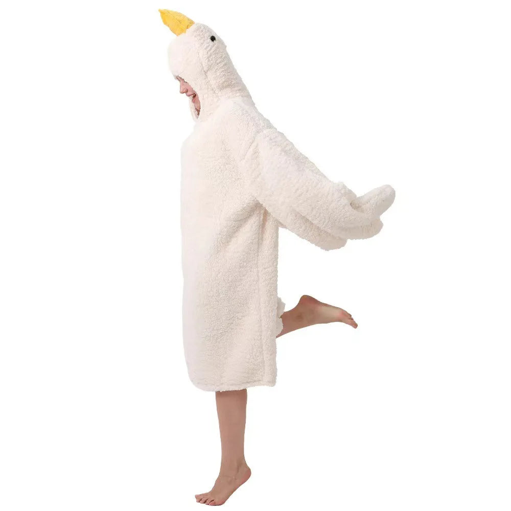 Goose Hoodie Robe – Soft & Funny Cozy Wearable Blanket
